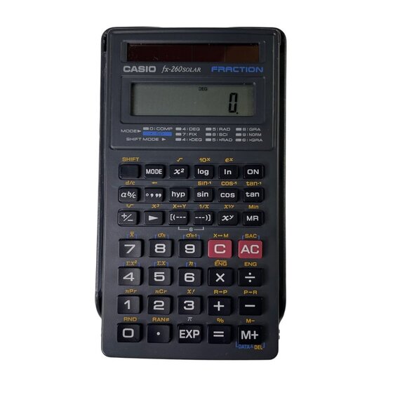 CASIO FX 260 Solar Fraction Scientific Calculator with Slide Case Tested Working - Picture 1 of 7